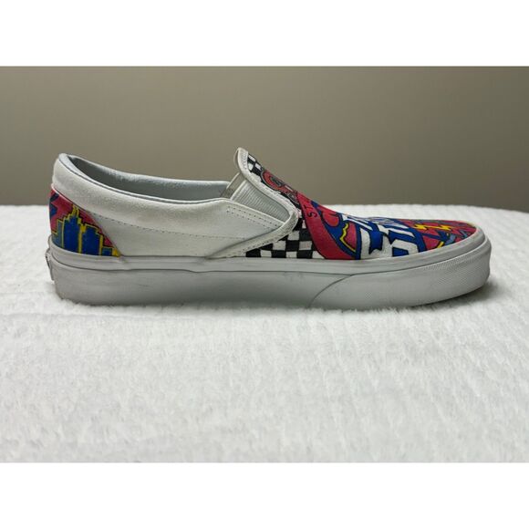 VANS St. John University Red Storm Custom Painted Canvas Classic Slip-Ons - Picture 7 of 11